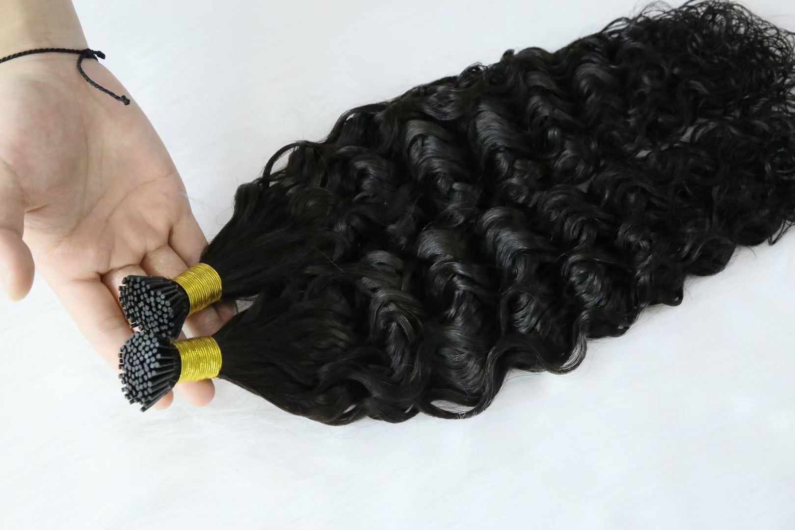 Brazilian Deep Wave Human Hair i Tip Microlinks Bulk Braiding Human Ha - GlamAura