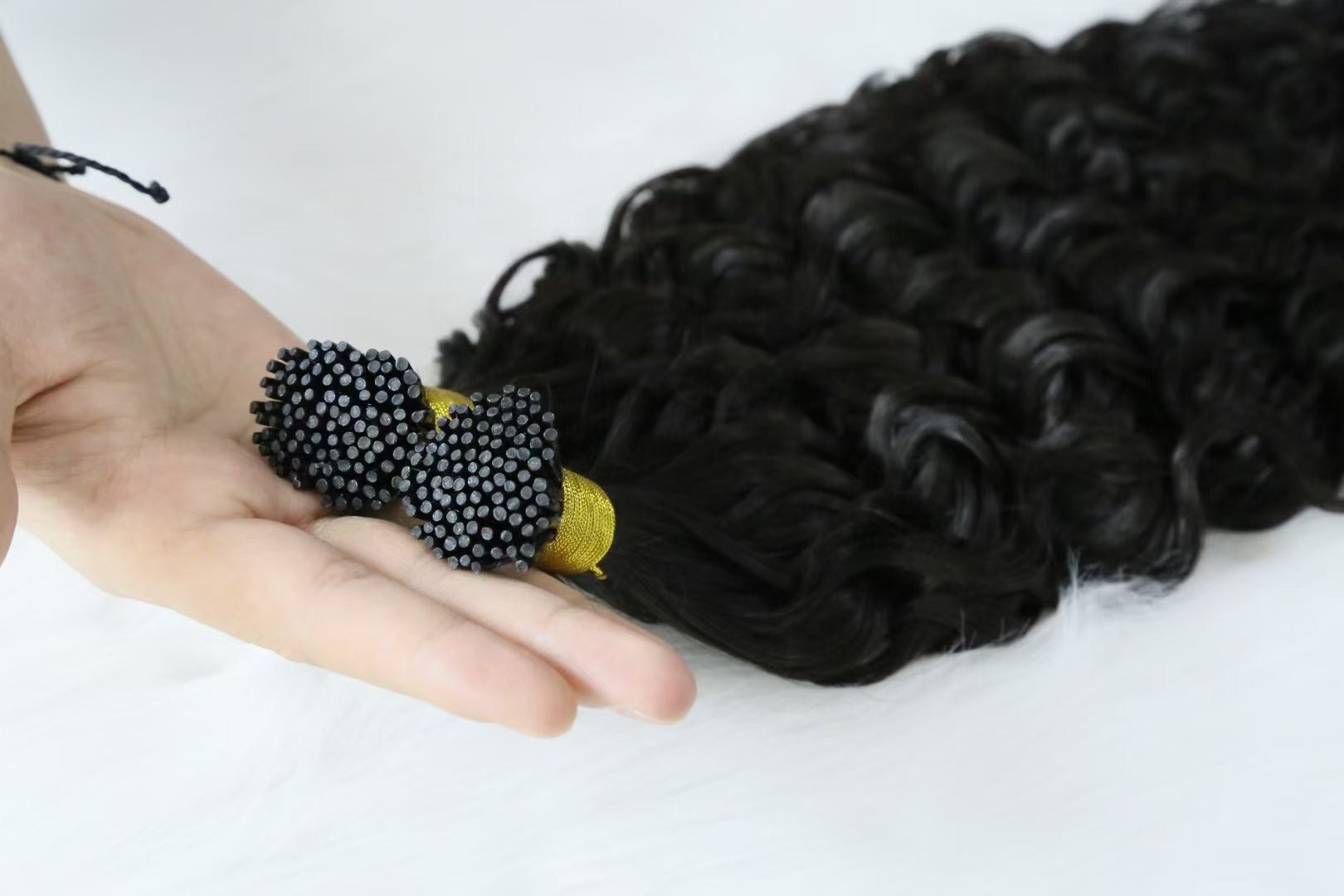 Brazilian Deep Wave Human Hair i Tip Microlinks Bulk Braiding Human Ha - GlamAura