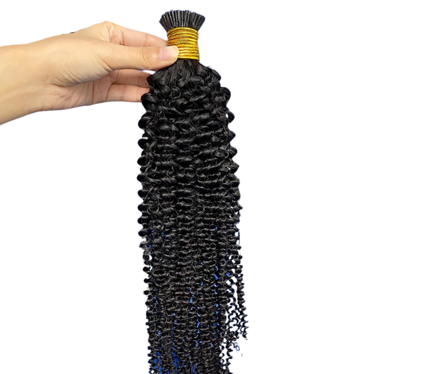 Kinky Curly Human Hair i Tip Microlinks Bulk Braiding Human Hair Bundl - GlamAura