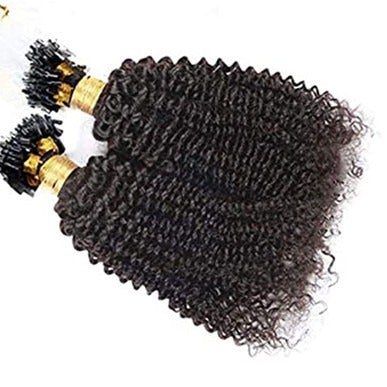 Kinky Curly Human Hair i Tip Microlinks Bulk Braiding Human Hair Bundl - GlamAura
