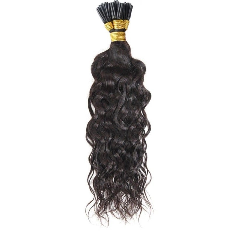 Water Wave Human Hair i Tip Microlinks Bulk Braiding Human Hair Bundle - GlamAura