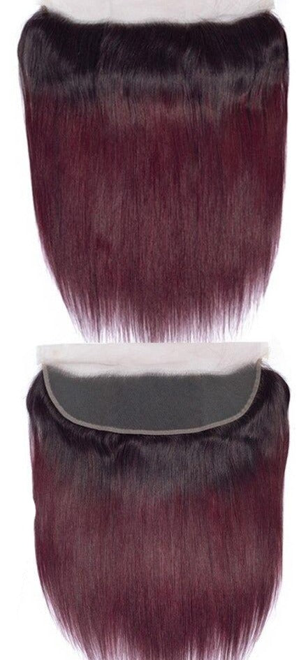 10A Grade #99j Straight Hair #1B/99J BUNDLES with 4x4 CLOSURES & FRONT - GlamAura
