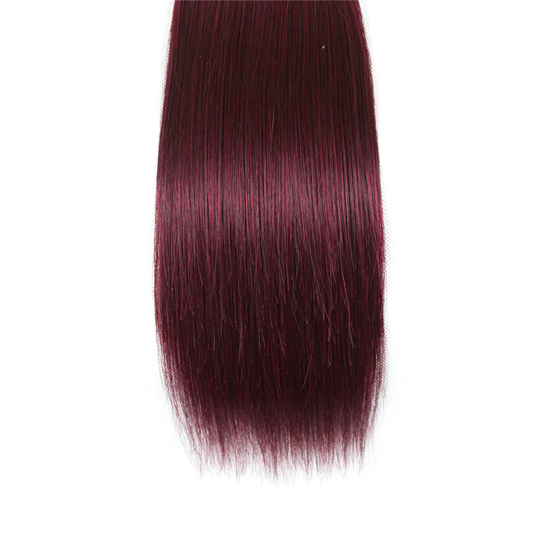 10A Grade #99j Straight Hair #1B/99J BUNDLES with 4x4 CLOSURES & FRONT - GlamAura