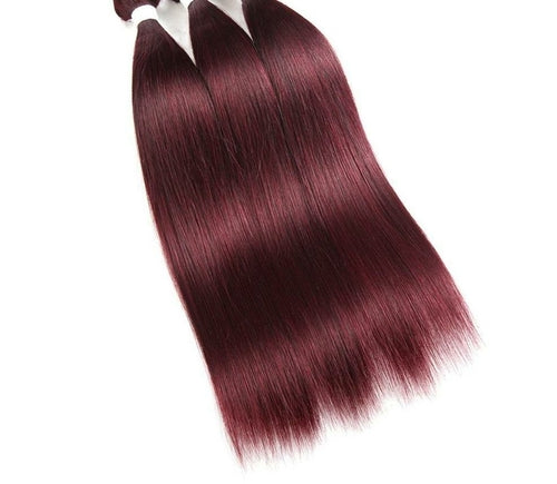 10A Grade #99j Straight Hair #1B/99J BUNDLES with 4x4 CLOSURES & FRONT - GlamAura