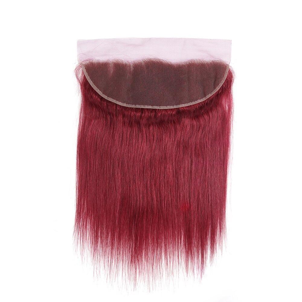 Burgundy 10A Grade 3/4 Straight #1B/Burgundy BUNDLES with CLOSURES & F - GlamAura