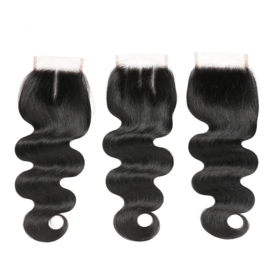 10A Grade Body Wave 3/4 Human Hair Bundles with 4x4 Closure 13x4 front - GlamAura