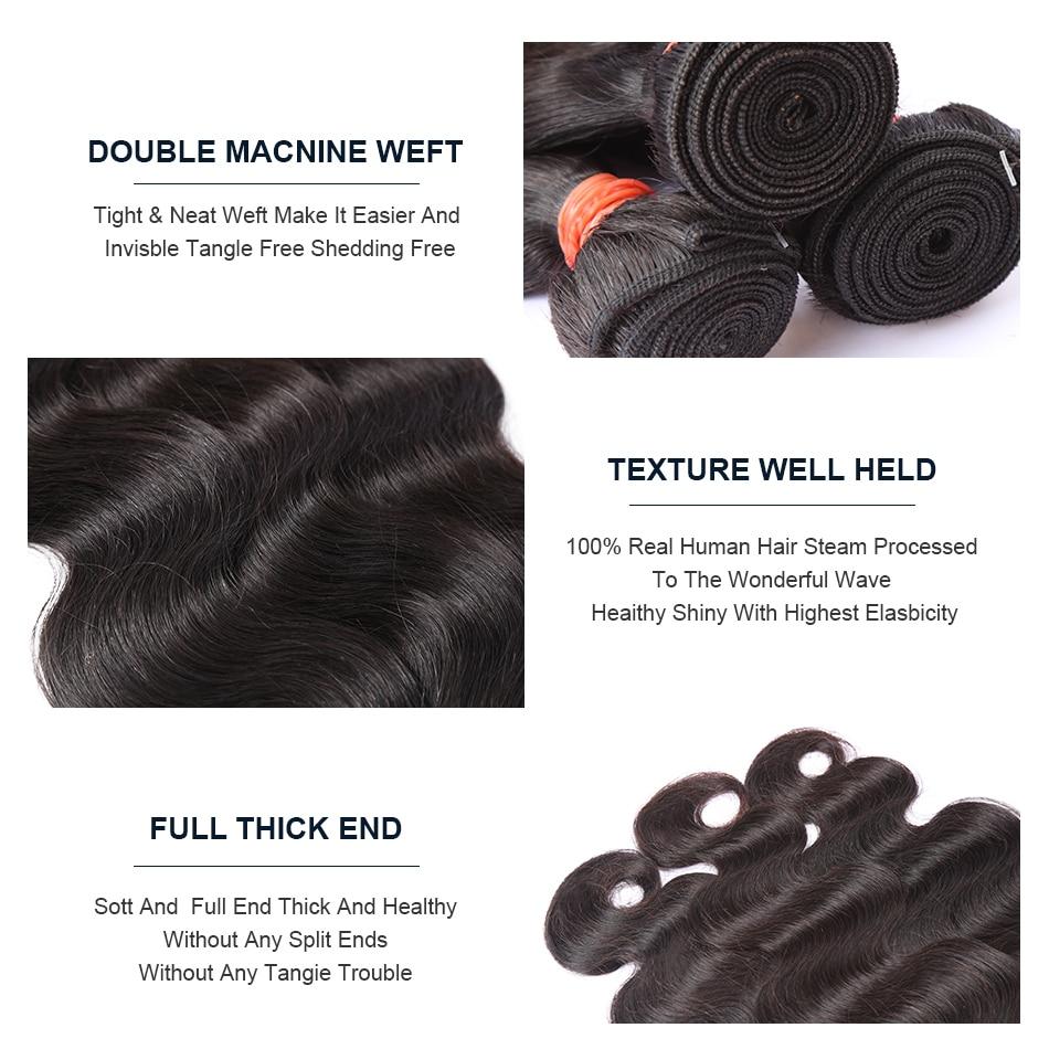 10A Grade Body Wave 3/4 Human Hair Bundles with 4x4 Closure 13x4 front - GlamAura