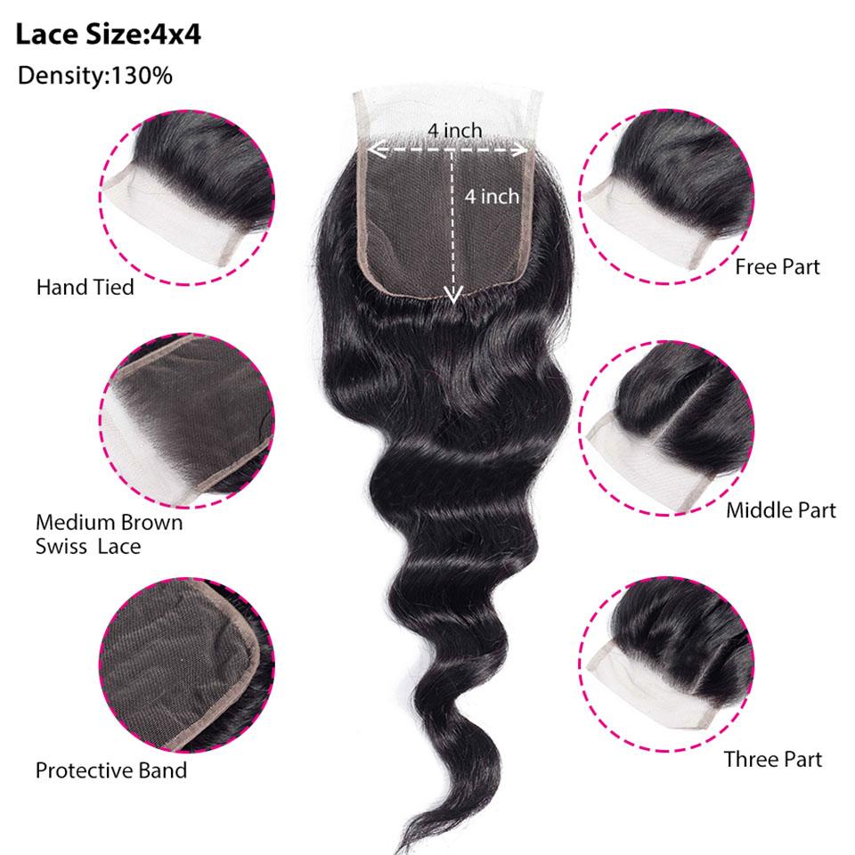 BeuMax 10A Grade 3/4 Loose body Wave  Bundles with 4x4 Closure - GlamAura