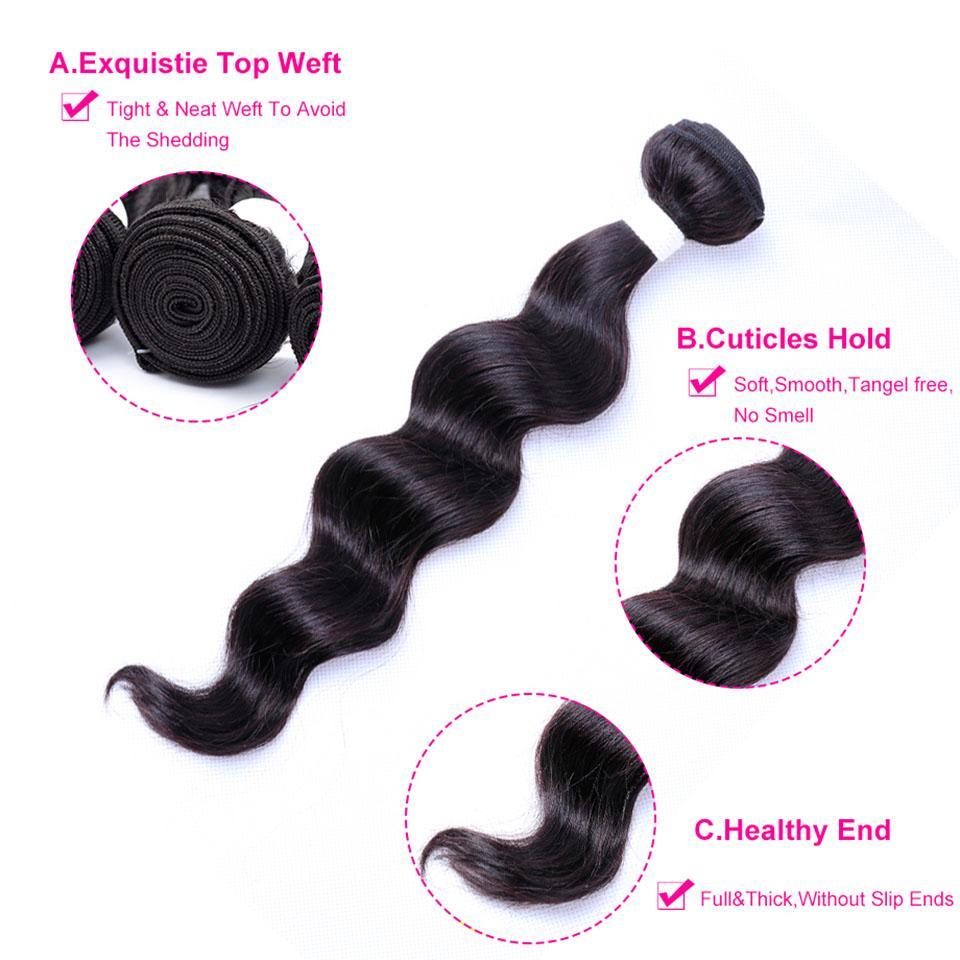 BeuMax 10A Grade 3/4 Loose body Wave  Bundles with 4x4 Closure - GlamAura