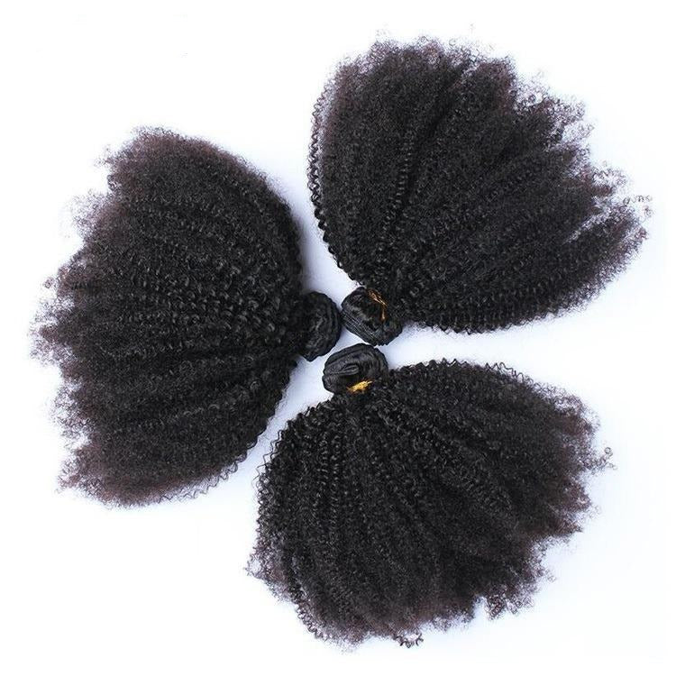 10A Grade 3/4 Bundles Afro Kinky Curly weave with 4X4 Closures & 13x4 - GlamAura