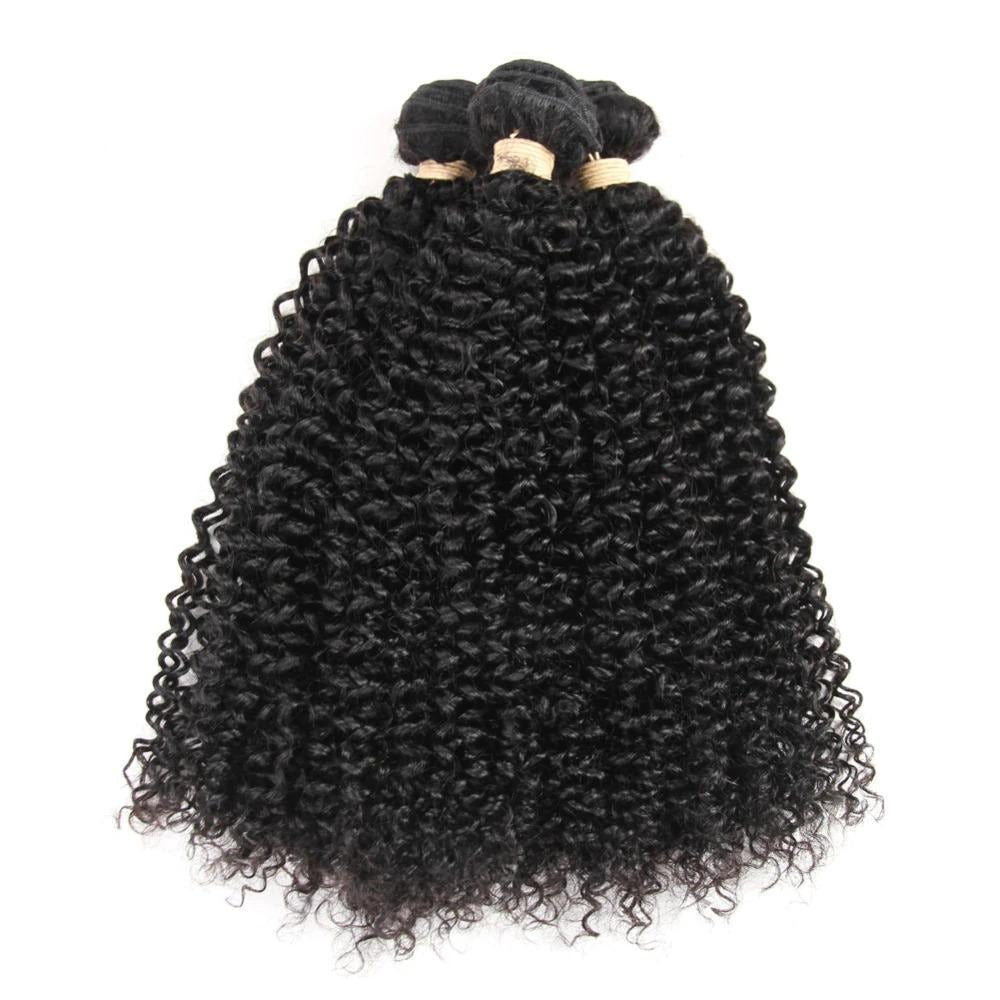 10A Grade 3/4 Kinky Curly Human Hair bundles with 4x4 Closures & 13x4 - GlamAura