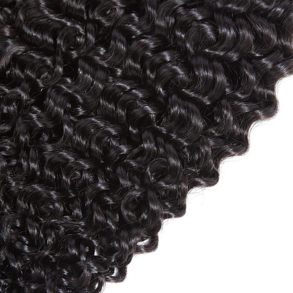 10A Grade 3/4 Kinky Curly Human Hair bundles with 4x4 Closures & 13x4 - GlamAura