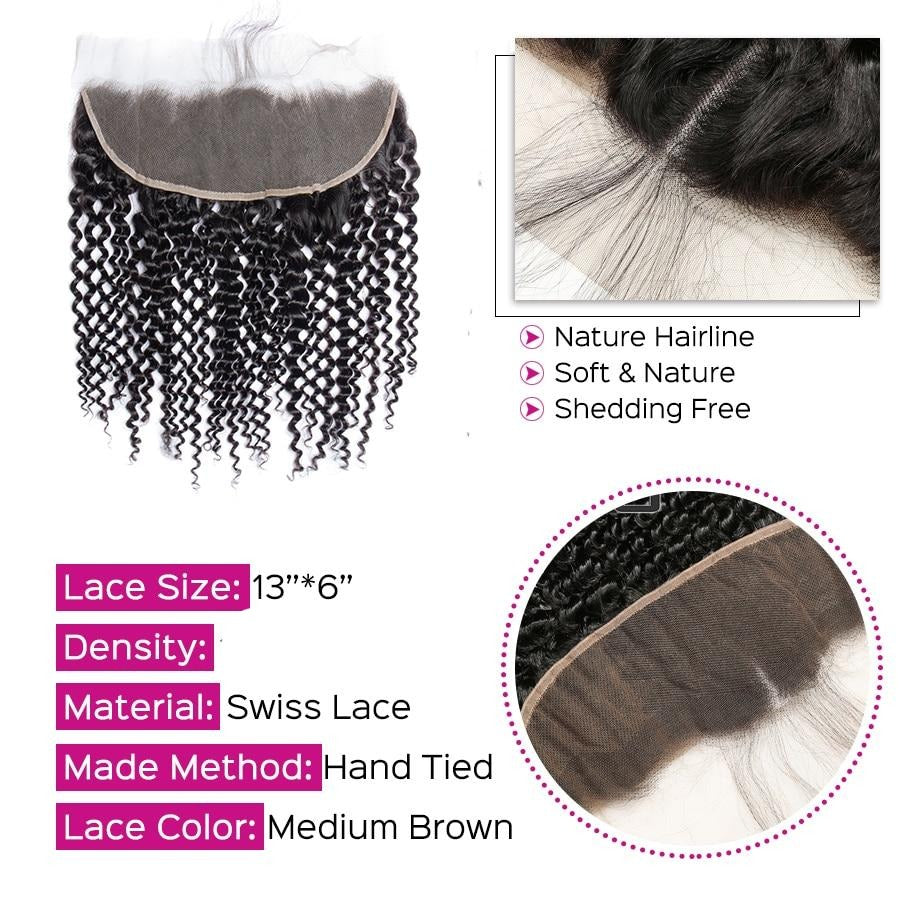 10A Grade 3/4 Kinky Curly Human Hair bundles with 4x4 Closures & 13x4 - GlamAura