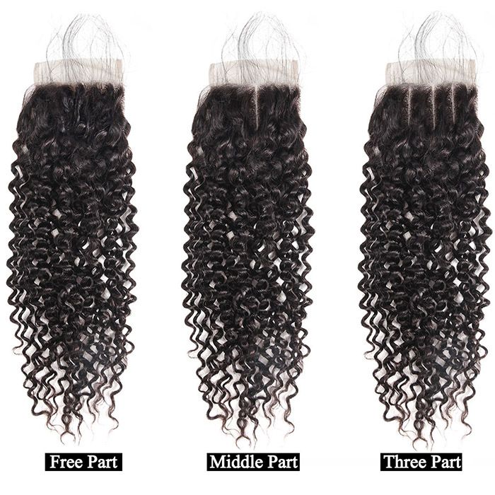 10A Grade 3/4 Kinky Curly Human Hair bundles with 4x4 Closures & 13x4 - GlamAura