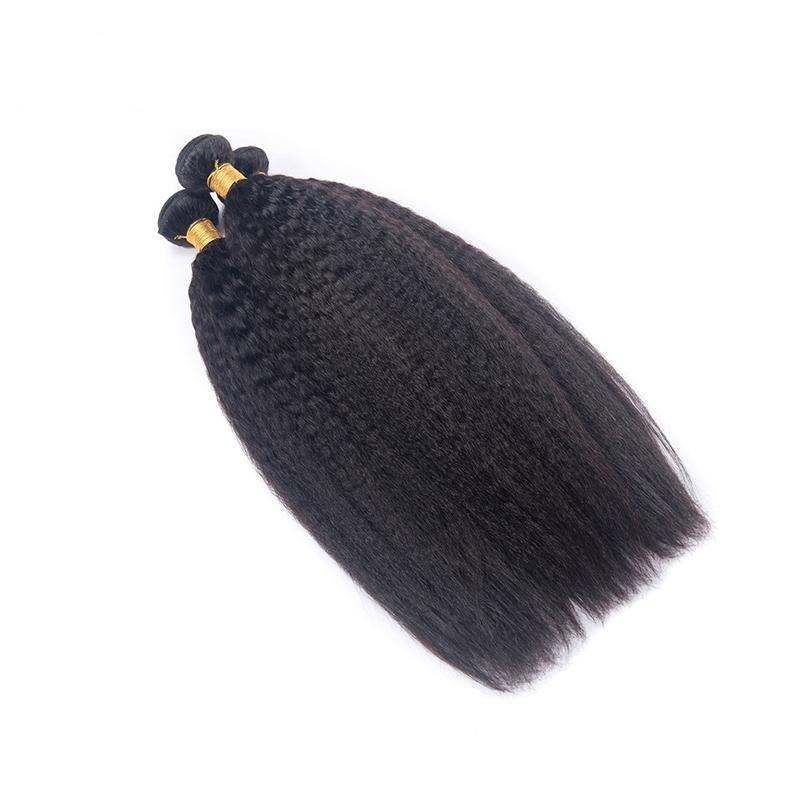 10A Grade 3/4 Kinky Straight Bundles With 4x4 Closures and 13x4 Fronta - GlamAura