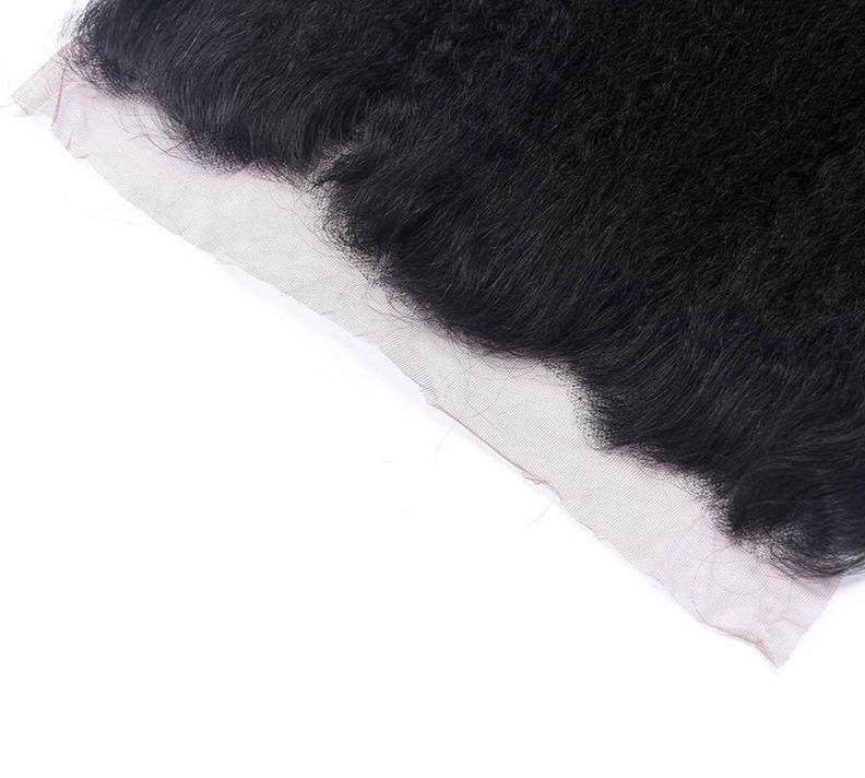10A Grade 3/4 Kinky Straight Bundles With 4x4 Closures and 13x4 Fronta - GlamAura