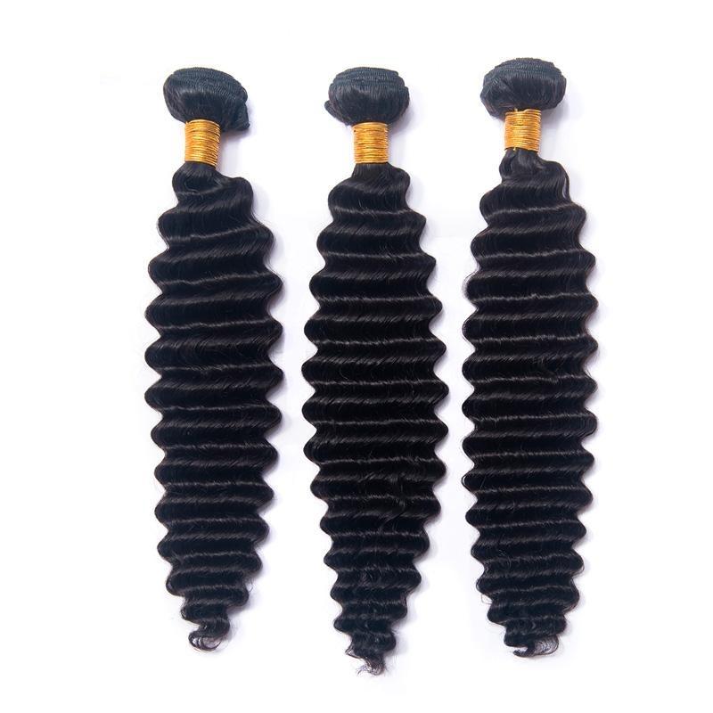 10A Grade 3/4 Loose Deep Wave bundles with 4x4 Closures & 13x4 Frontal - GlamAura