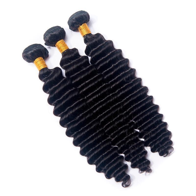 10A Grade 3/4 Loose Deep Wave bundles with 4x4 Closures & 13x4 Frontal - GlamAura