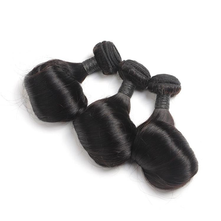 10A Grade Brazilian Egg Curl Fumi Human Hair Bundles With 4x4 Closure - GlamAura
