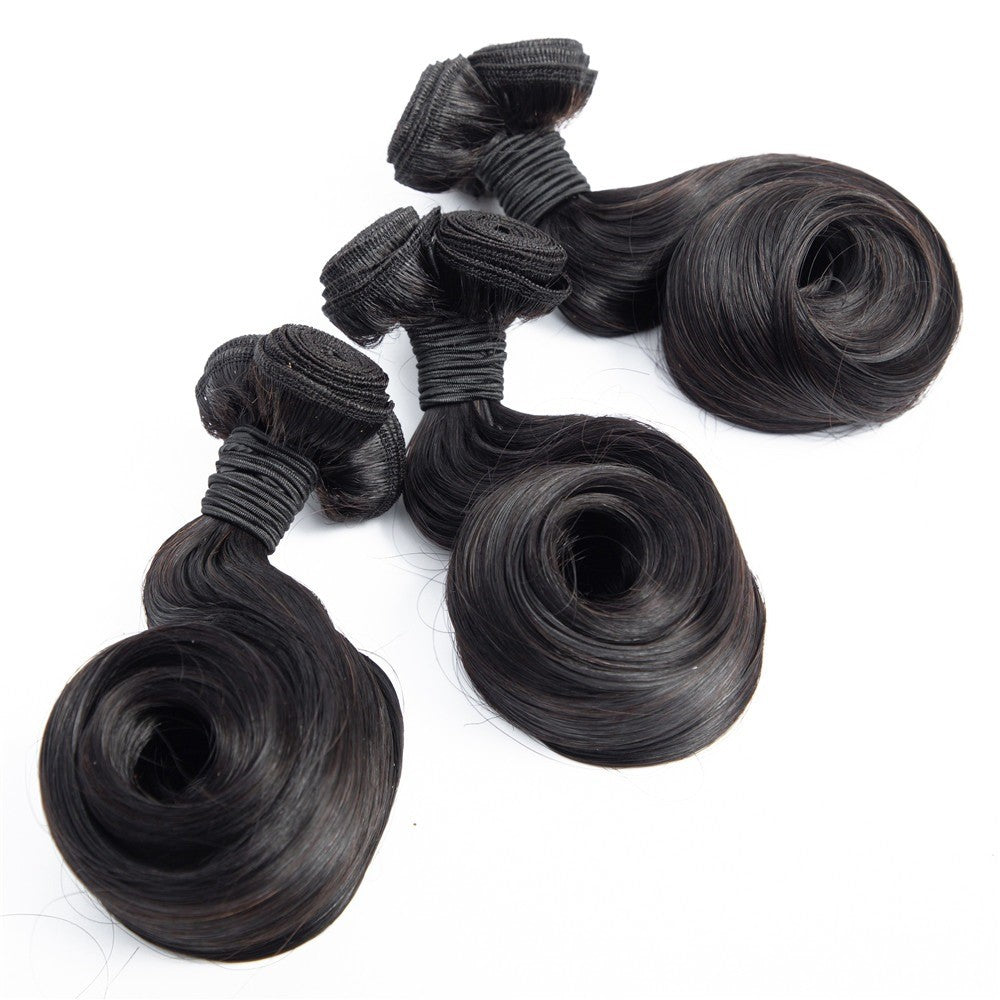 10A Grade Brazilian Egg Curl Fumi Human Hair Bundles With 4x4 Closure - GlamAura