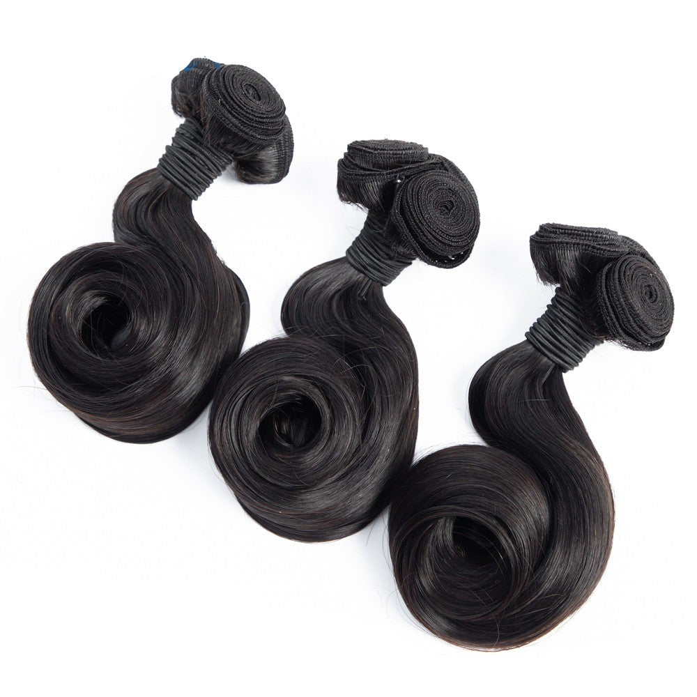 10A Grade Brazilian Egg Curl Fumi Human Hair Bundles With 4x4 Closure - GlamAura