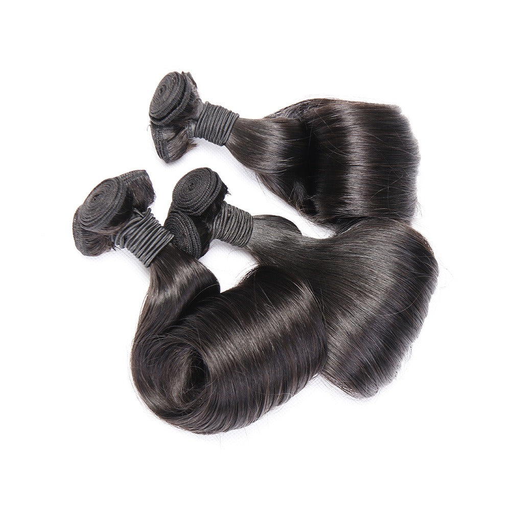 10A Grade Brazilian Egg Curl Fumi Human Hair Bundles With 4x4 Closure - GlamAura