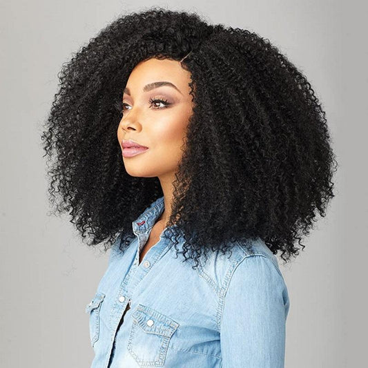 13x4 Afro Kinky Curly Lace Front Human Hair Wigs - GlamAura
