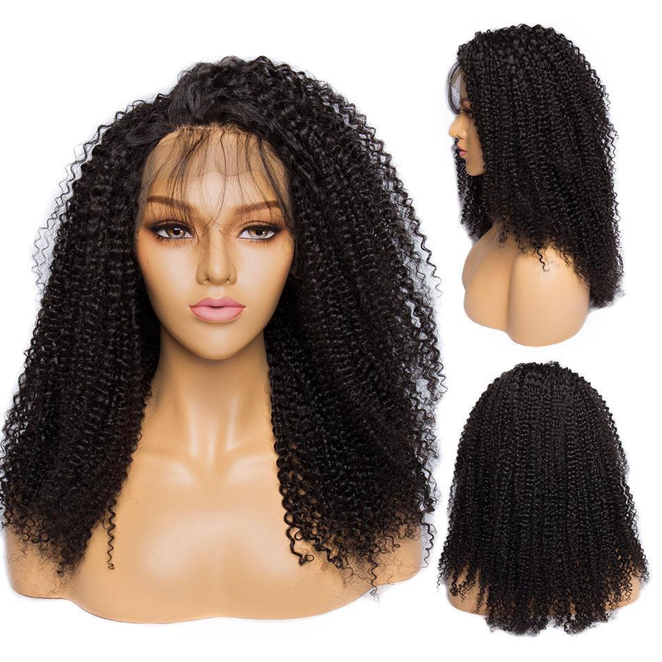 13x4 Afro Kinky Curly Lace Front Human Hair Wigs - GlamAura