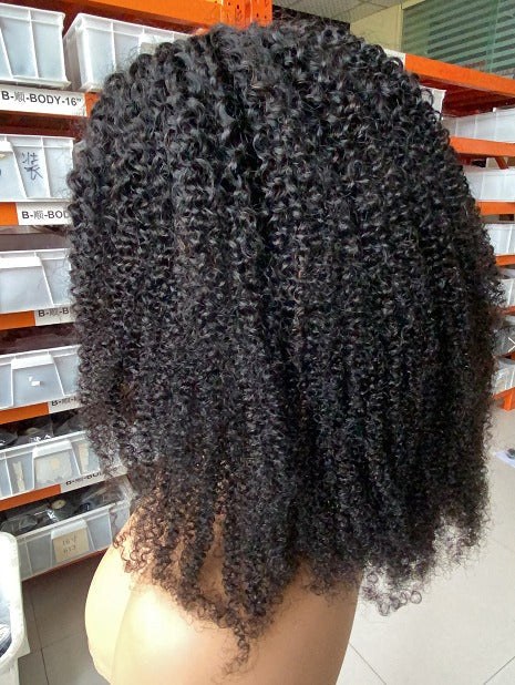 13x1x4 Afro Kinky Curly 13x1x6 T part Lace Transparent Human Hair
