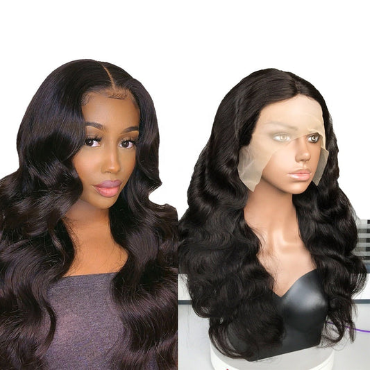 13x1x4 Body Wave 13x1x6 T part Lace Transparent Human Hair Wigs 180% D - GlamAura