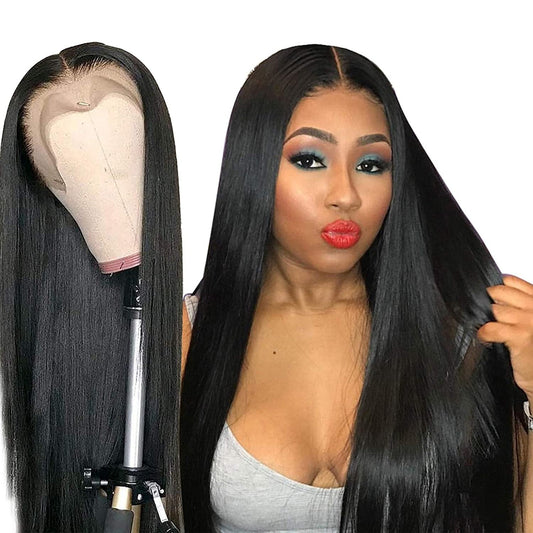 Transparent 13x1x6 Straight 13x4x1 T part Lace Frontal Human Hair Wigs - GlamAura