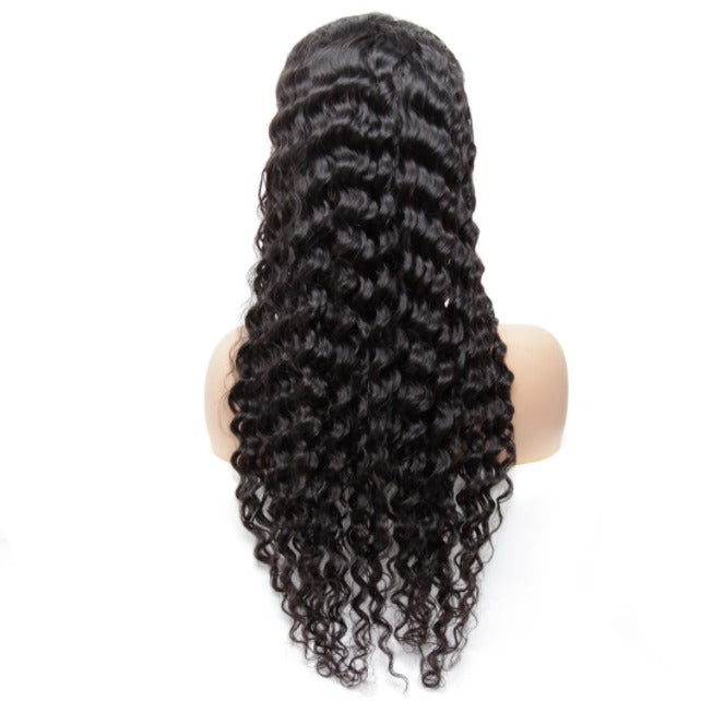 13x1x4 Deep Wave 13x1x6 T part Lace Transparent Human Hair Wigs 180% D - GlamAura