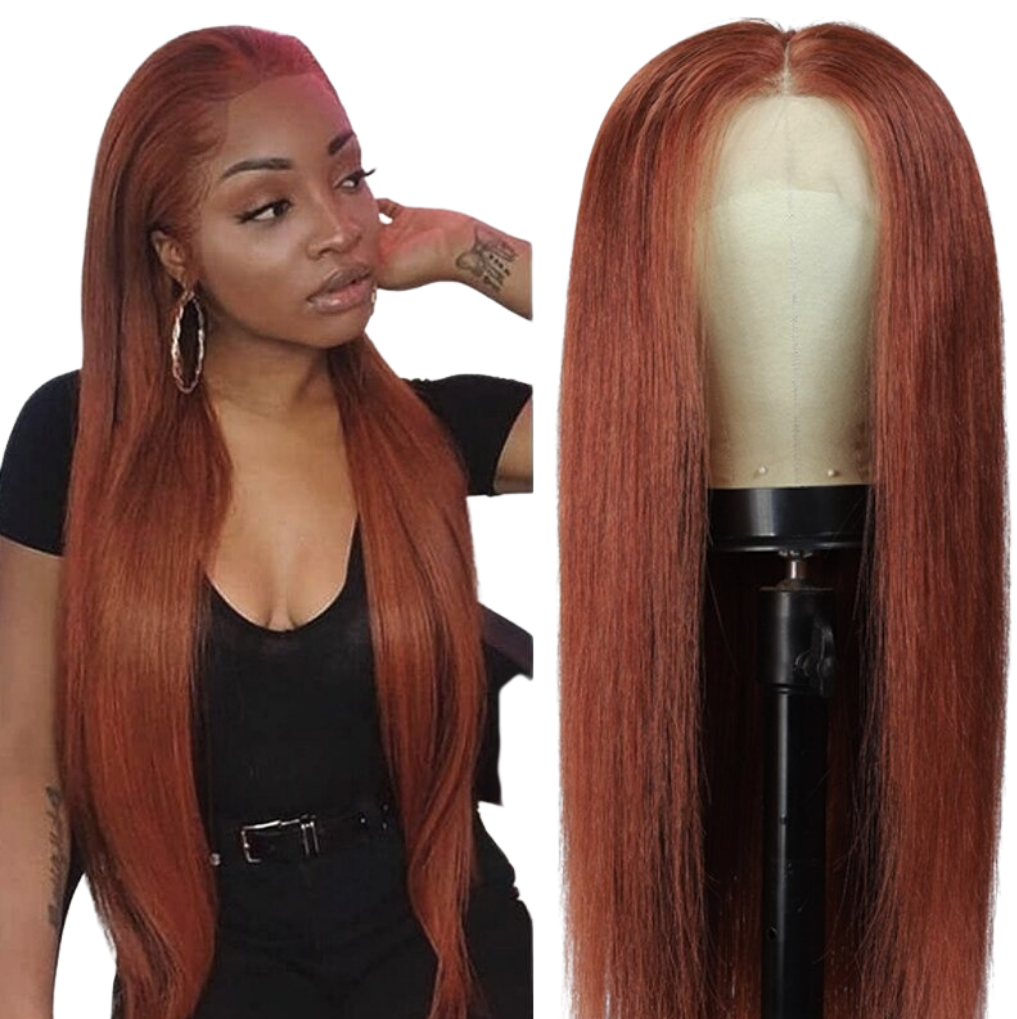 #27 Straight 13x1x4 T part Lace 4x4 Closure wigs Body Wave #33 Transpa - GlamAura