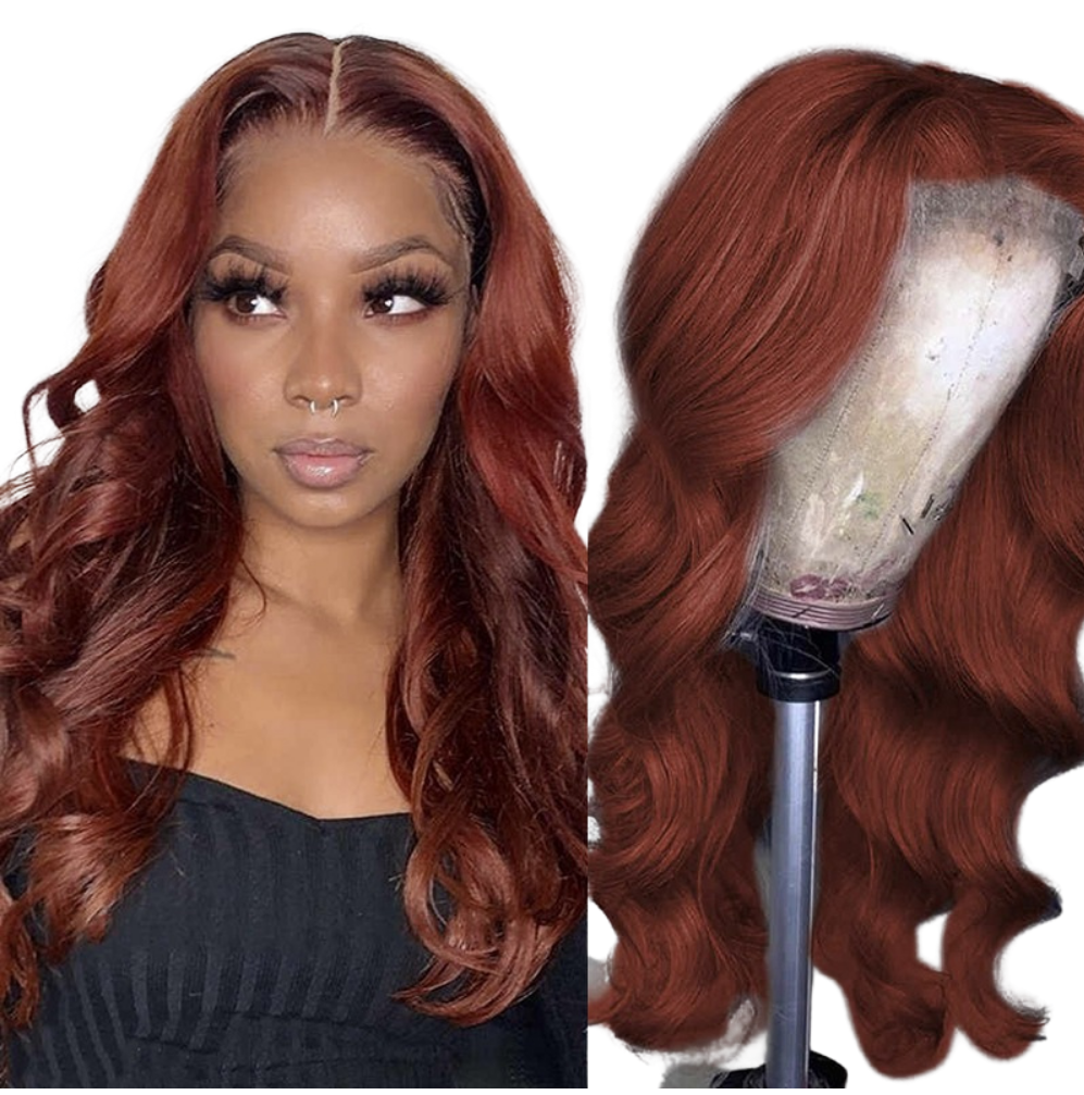 #27 Straight 13x1x4 T part Lace 4x4 Closure wigs Body Wave #33 Transpa - GlamAura