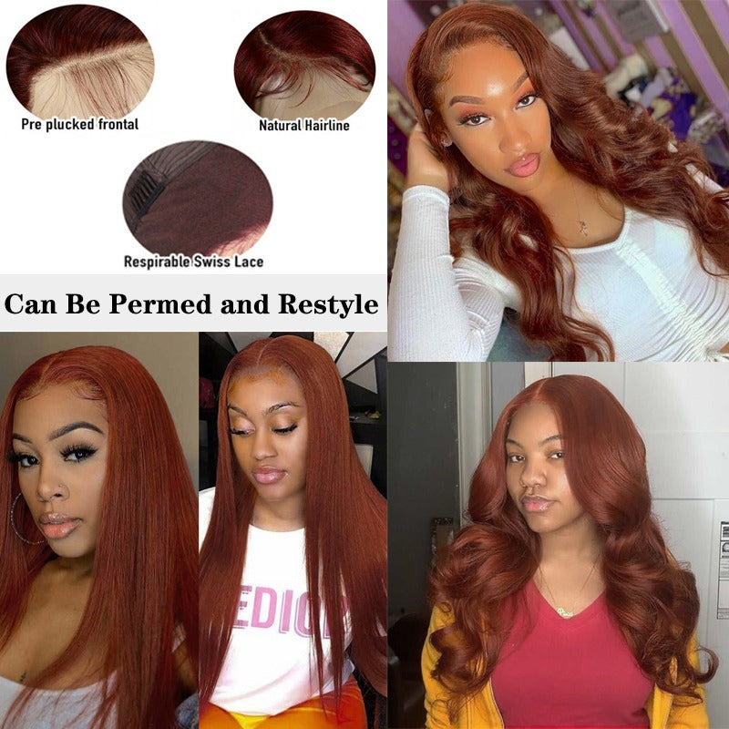 #27 Straight 13x1x4 T part Lace 4x4 Closure wigs Body Wave #33 Transpa - GlamAura