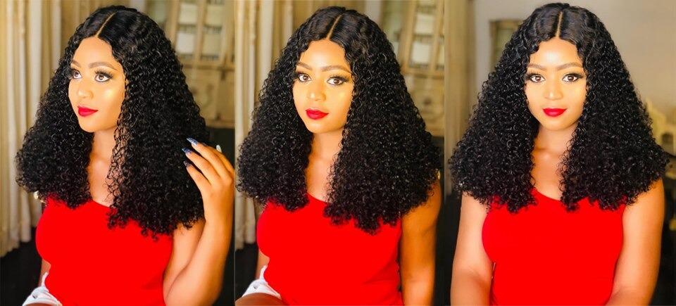 10A Grade Brazilian Pissy Curly Fumi Human Hair 3/4  Bundles With 4x4 - GlamAura