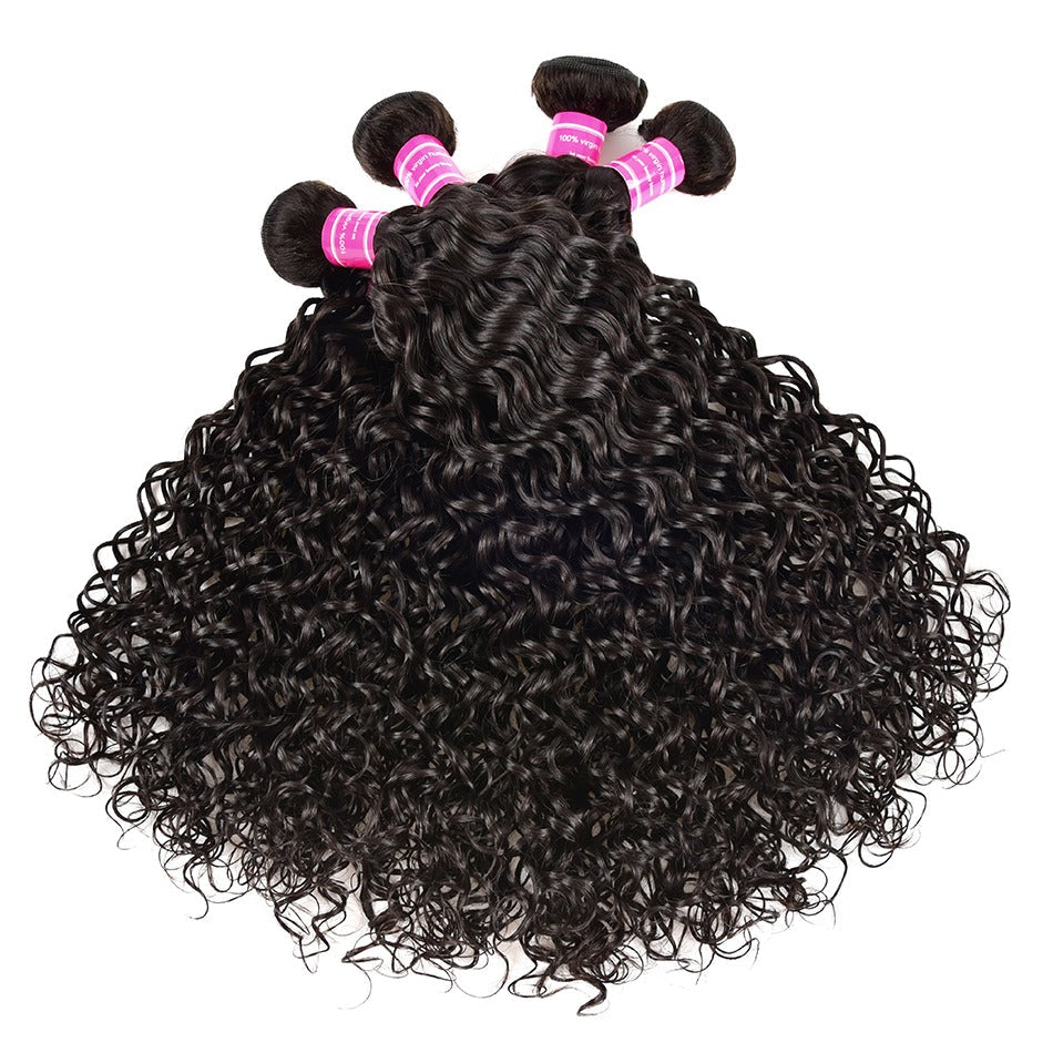 Wholesale 5/6/10/12 Bundles Brazilian Water Wave 10A Grade Human Hair - GlamAura