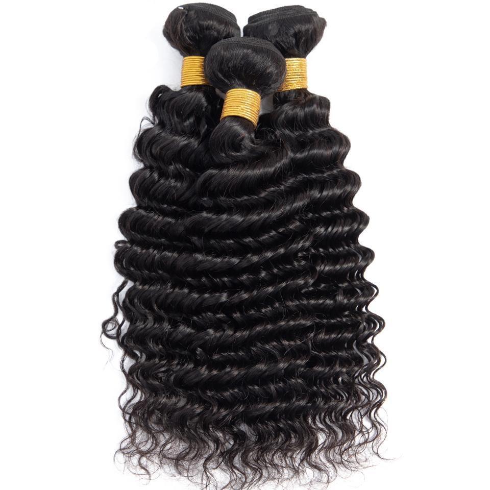 BeuMAX 10A Grade 3/4 Bundles Deep Wave Brazilian Human Hair Extensions - GlamAura