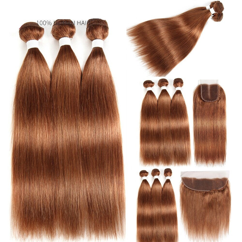#4/30 Straight Ombre 10A Grade Body Wave #30 BUNDLES with 4x4  CLOSURE - GlamAura
