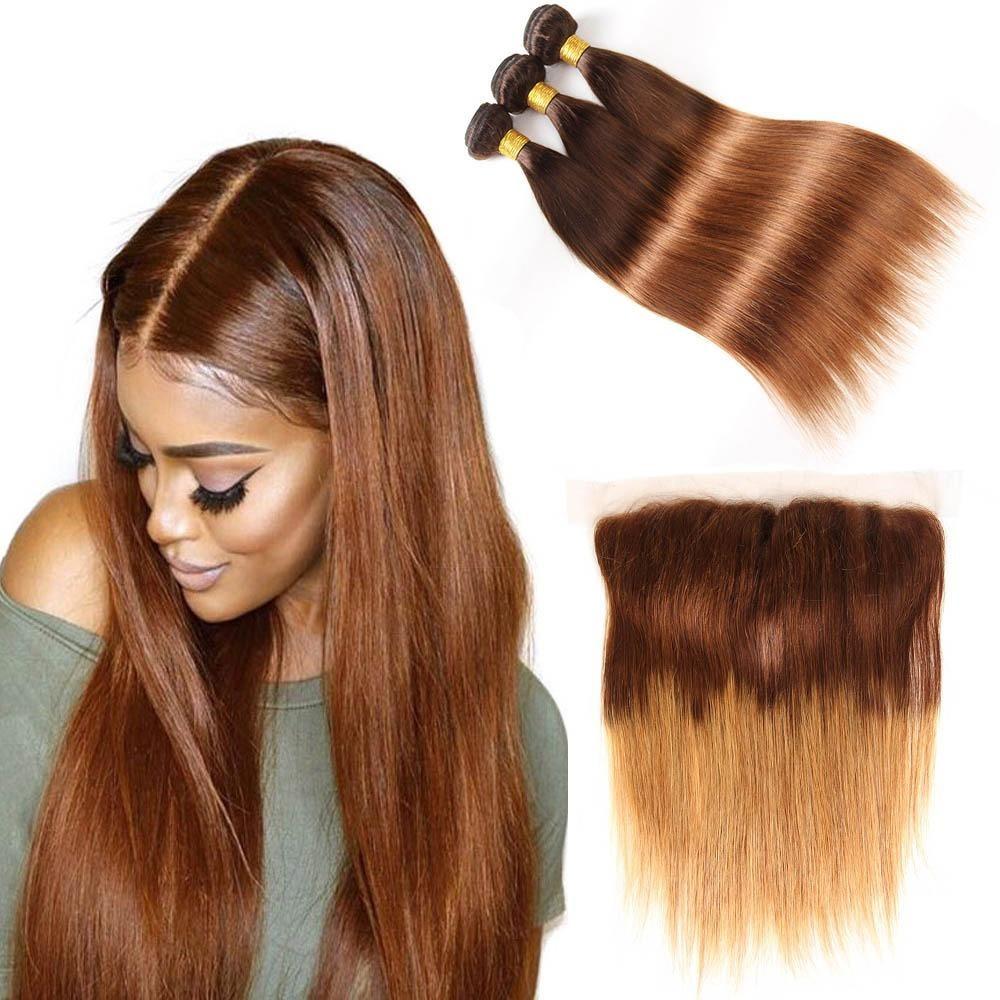 #4/30 Straight Ombre 10A Grade Body Wave #30 BUNDLES with 4x4  CLOSURE - GlamAura