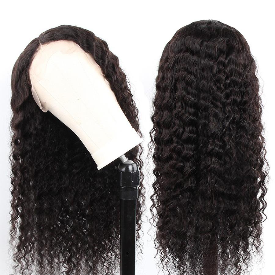 Deep Wave 13x6 Transparent Lace Frontal Brazilian Human Hair Wigs - GlamAura