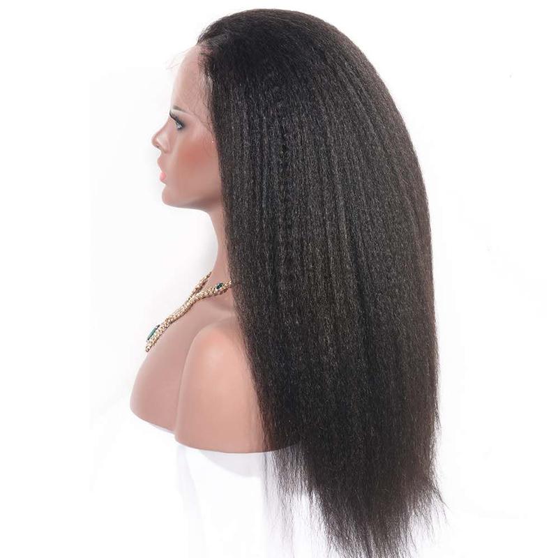 Kinky Straight 13x6 Transparent Lace Frontal Brazilian Human Hair Wigs - GlamAura