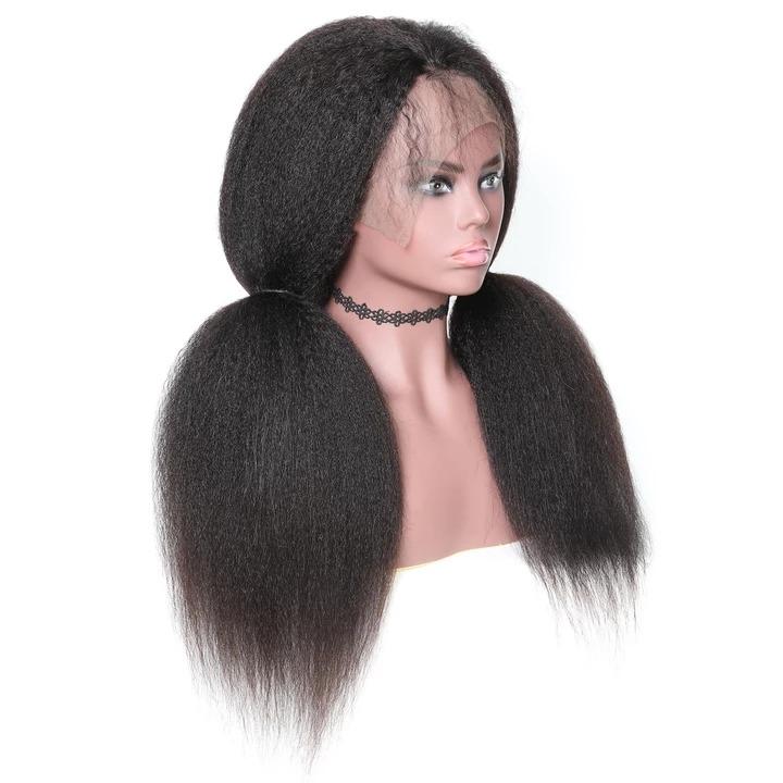 Kinky Straight 13x6 Transparent Lace Frontal Brazilian Human Hair Wigs - GlamAura