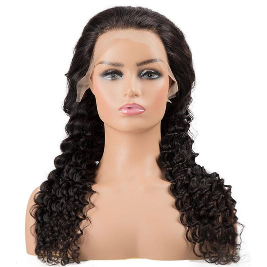 Loose Deep Wave 13x6 Transparent Lace Frontal Brazilian Human Hair Wig - GlamAura