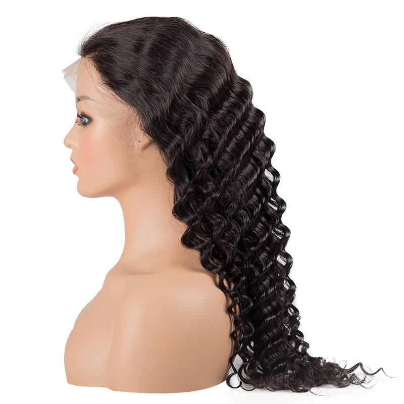 Loose Deep Wave 13x6 Transparent Lace Frontal Brazilian Human Hair Wig - GlamAura