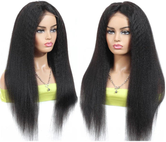 BeuMax Brazilian 13x4 Kinky Straight Lace Front Human Hair Wigs - GlamAura