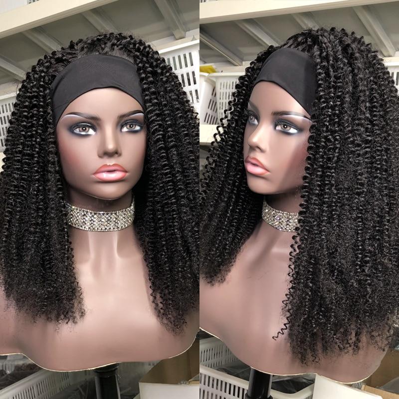 BeuMax Headband Afro Kinky curly Scarf Human Hair Wigs - GlamAura