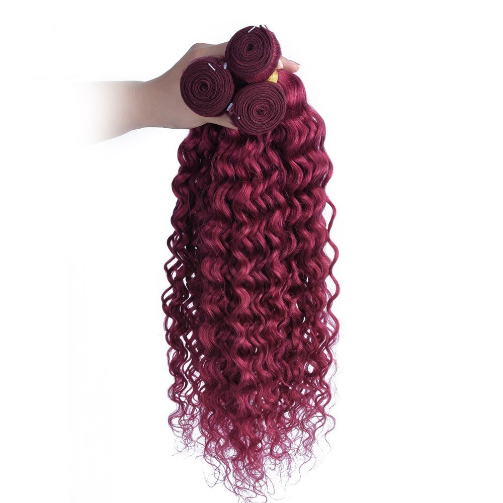 Burg 10A Grade Water Wave #1B/Burgundy BUNDLES with CLOSURES & FRONTAL - GlamAura
