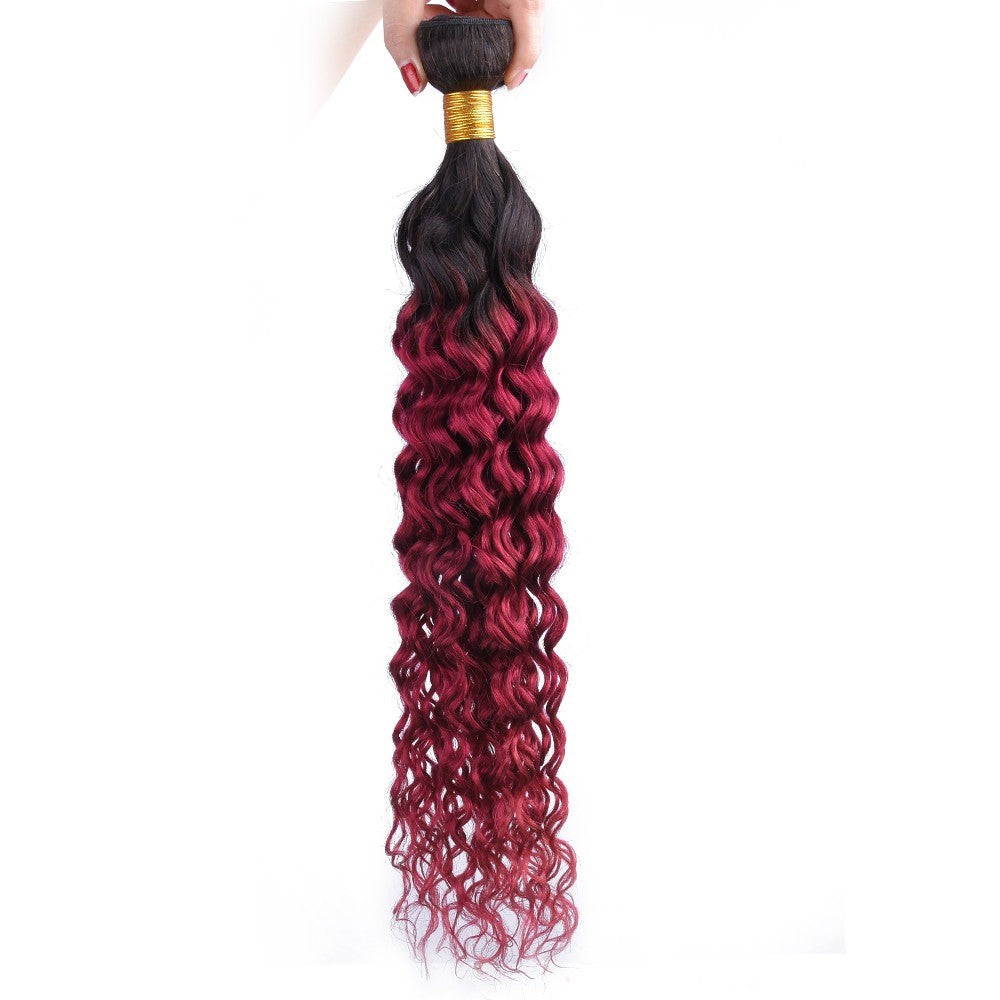 Burg 10A Grade Water Wave #1B/Burgundy BUNDLES with CLOSURES & FRONTAL - GlamAura