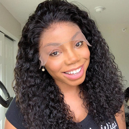 Deep Wave 180% Density 4x4 Short Bob 13x4 Lace Front Human Hair Wig - GlamAura